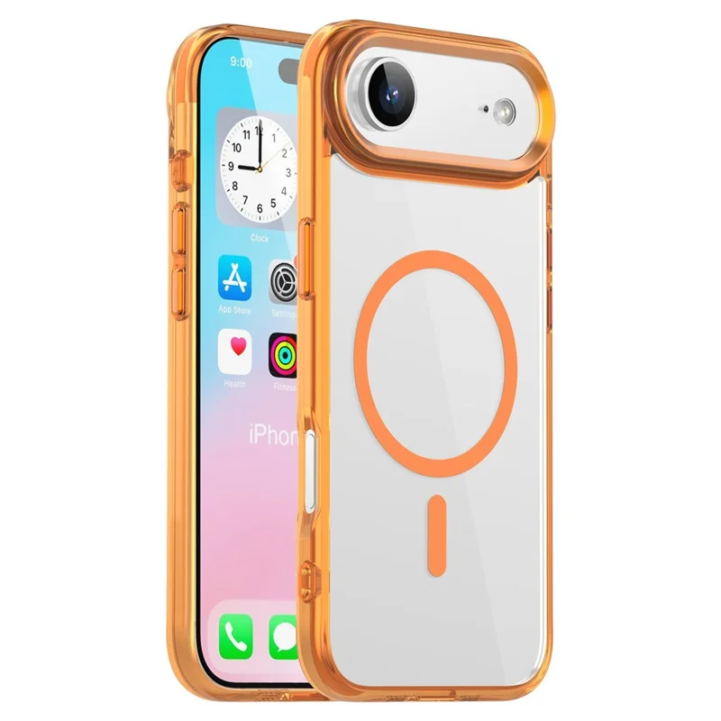 For iPhone Air Case Compatible with MagSafe TPU + PC Transparent Phone Cover - Transparent Orange