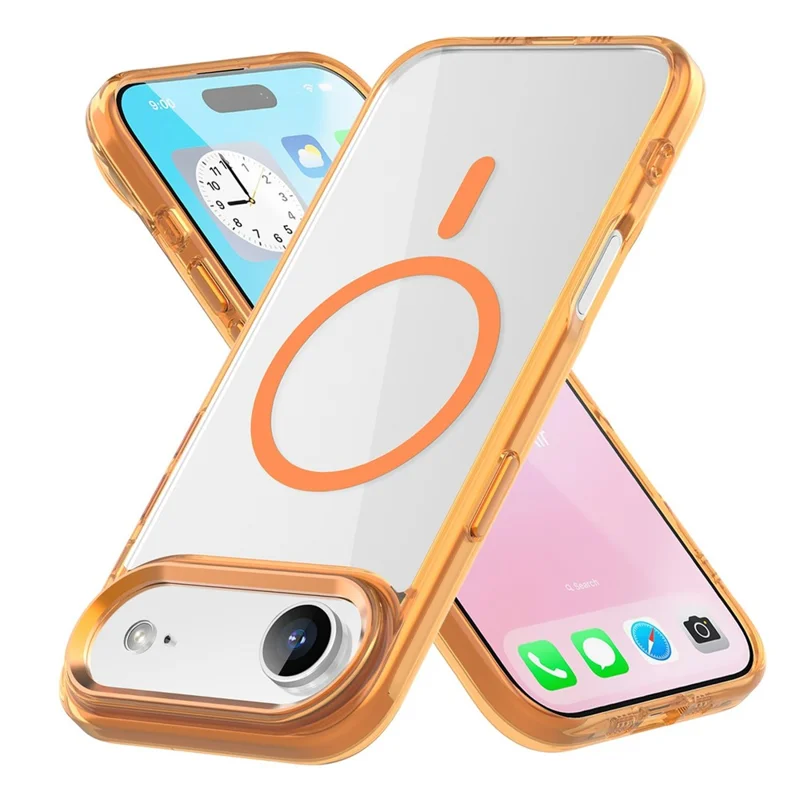 For iPhone Air Case Compatible with MagSafe TPU + PC Transparent Phone Cover - Transparent Orange