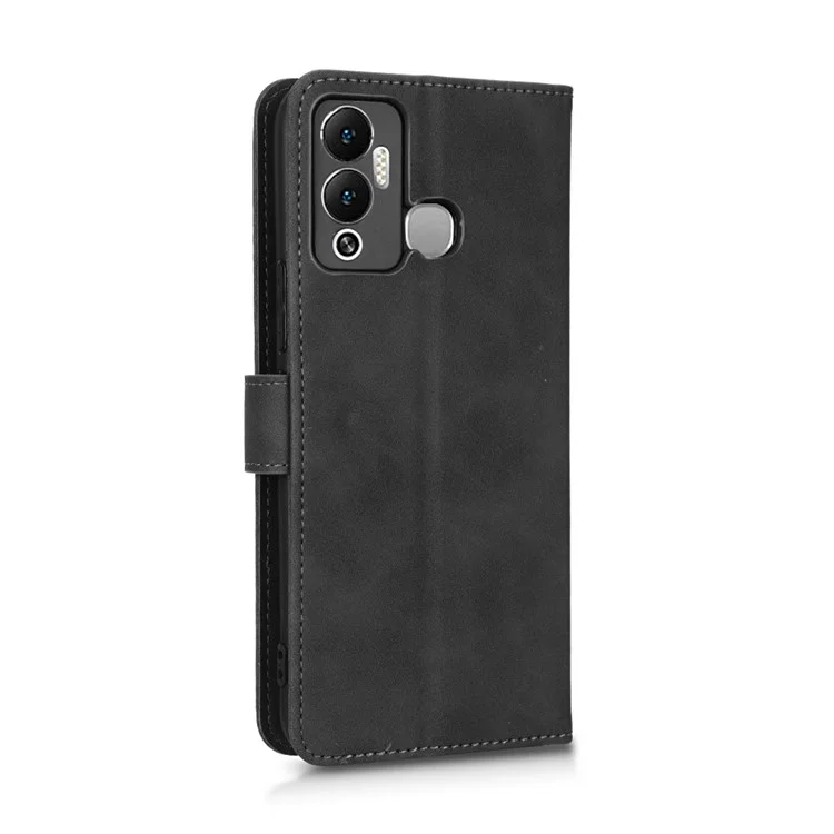 Telefonabdeckung Für Infinix Hot 12 Play 4G, Skin-touch Feeling Book Style PU Leder Brieftasche Mit Stand Feature - Schwarz