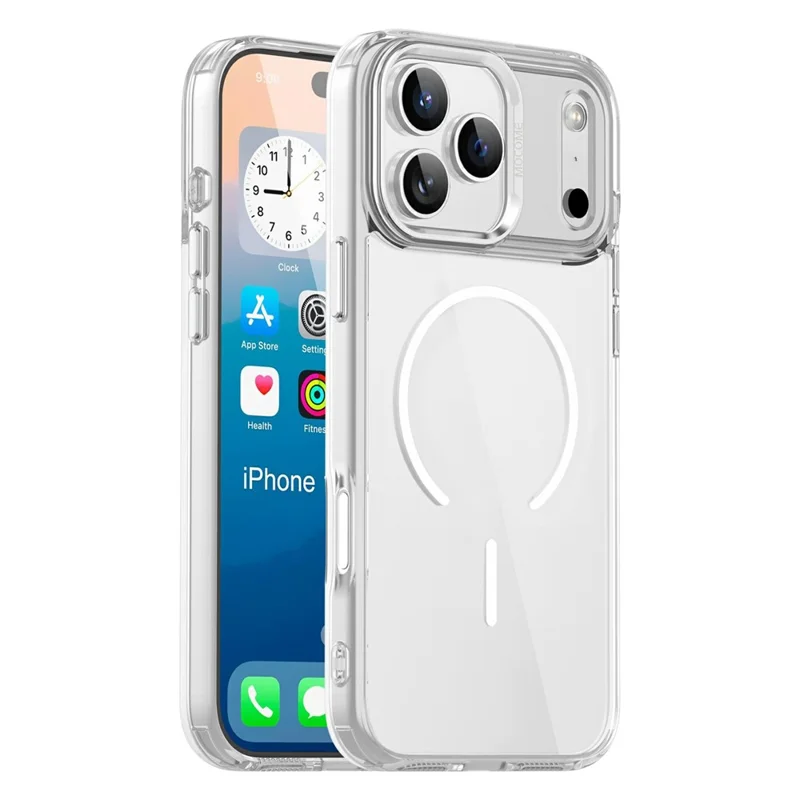 For iPhone 17 Pro Magnetic Case Compatible with MagSafe TPU PC Clear Phone Cover - Transparent