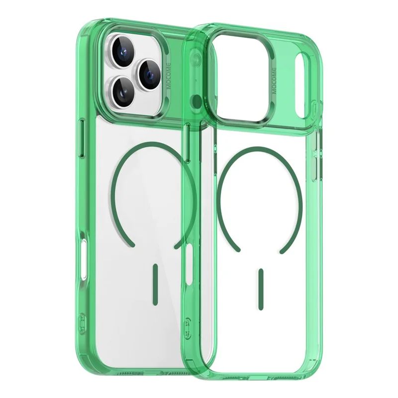 For iPhone 17 Pro Magnetic Case Compatible with MagSafe TPU PC Clear Phone Cover - Transparent Green