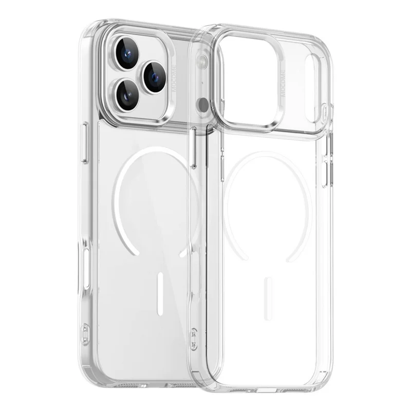 For iPhone 17 Pro Max Magnetic Case Compatible with MagSafe TPU PC Clear Phone Cover - Transparent