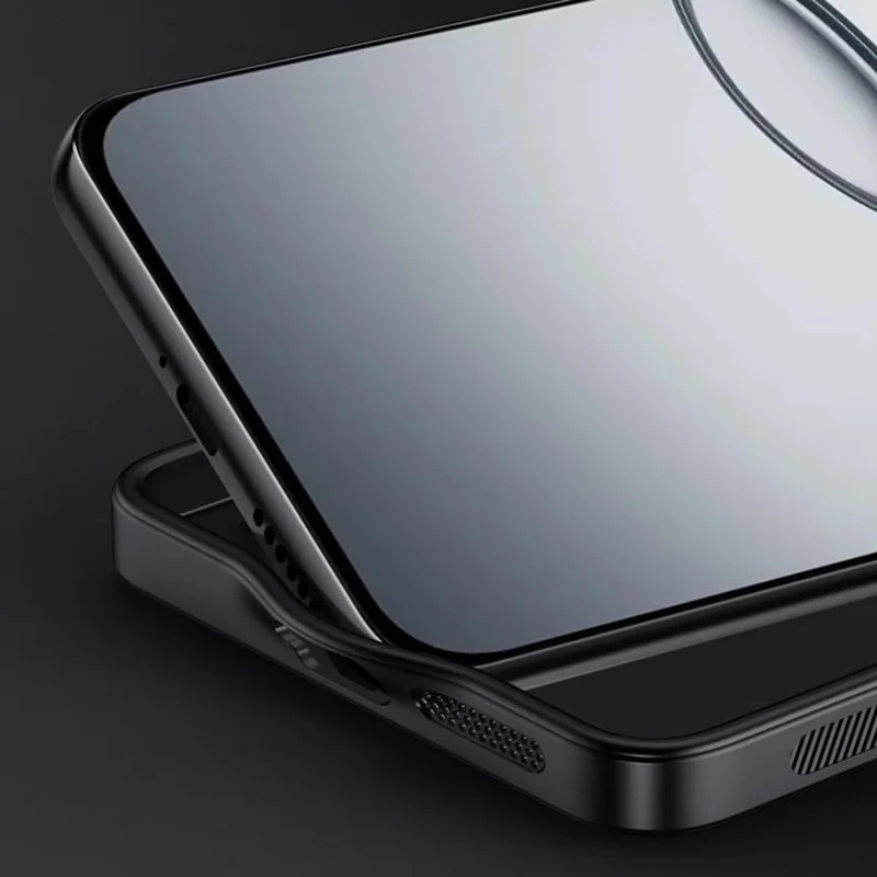 For Realme 15T 5G Case Wood Texture PU Leather Coated PC TPU Phone Cover - Black