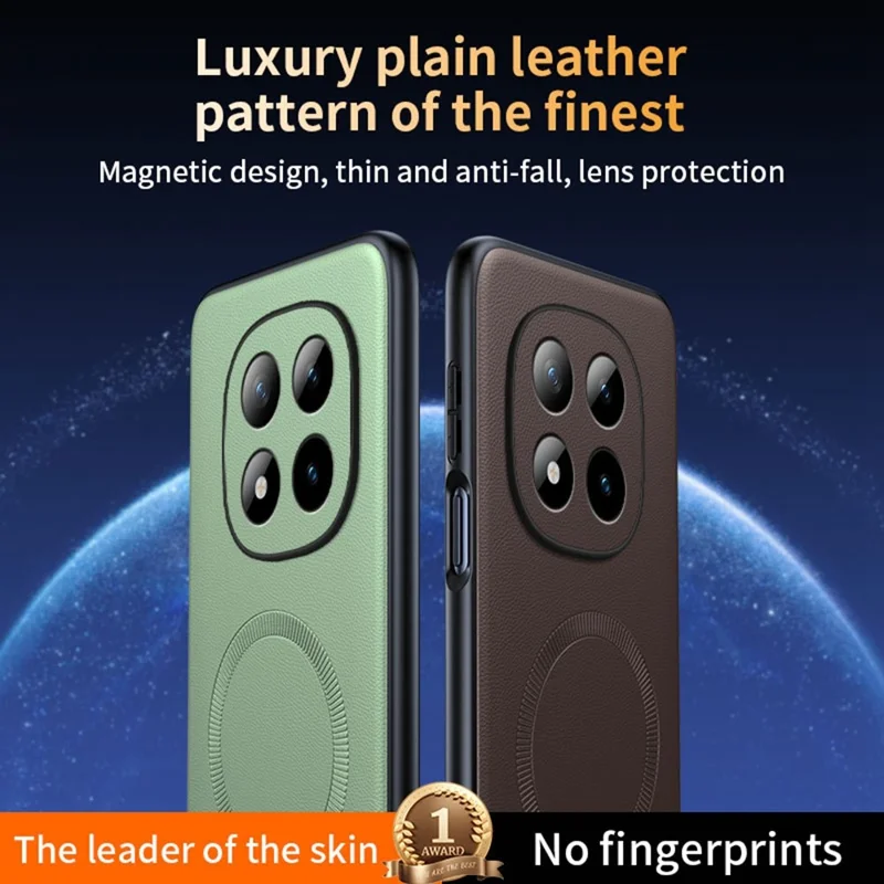 For Xiaomi Poco M8 Pro 5G / Redmi Note 15 Pro+ 5G (Global) Magnetic Case Leather Coated TPU + PC Phone Cover - Black