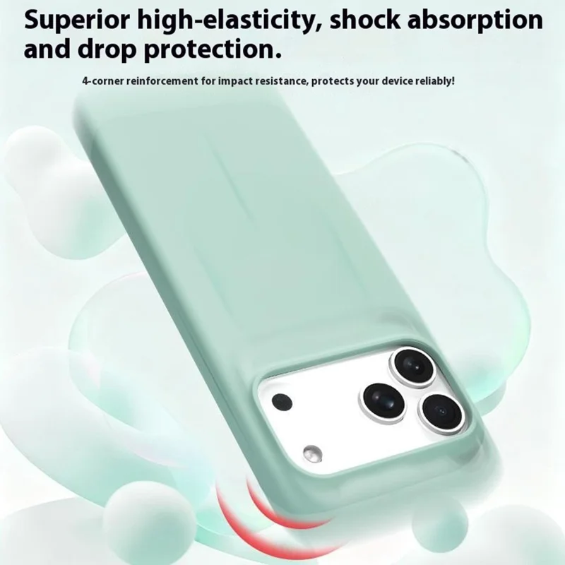 Capa para iPhone 17 Pro Max Compatível com MagSafe Capa de Silicone Líquido para Telefone com Orifício para Cordão / Botão de IA - Verde