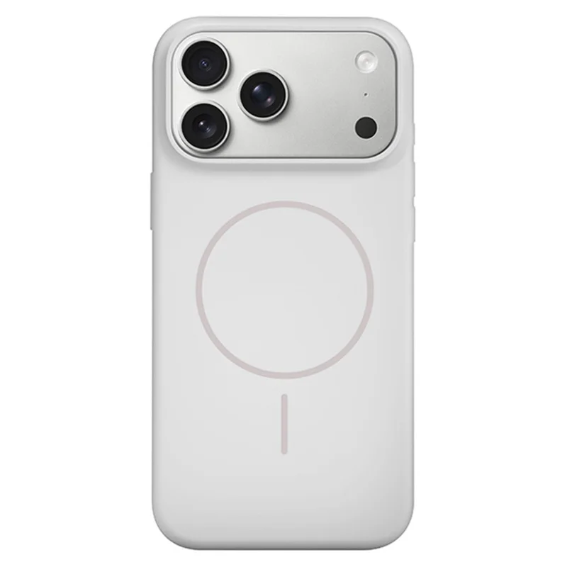 For iPhone 17 Pro Max Liquid Silicone Case Compatible with MagSafe Phone Cover with Lanyard Hole / AI Button - White