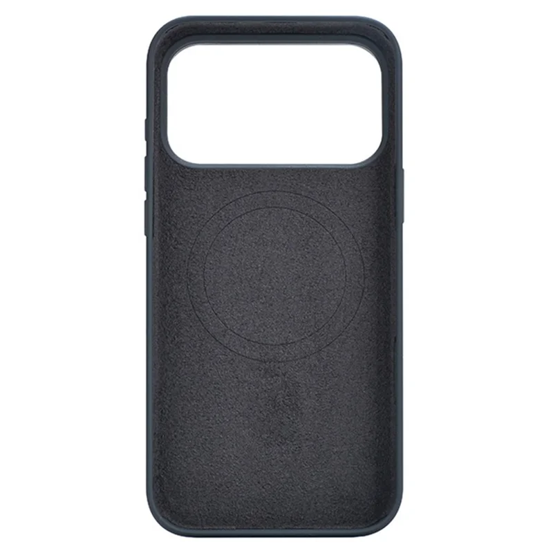 Funda de silicona líquida compatible con iPhone 17 Pro con soporte MagSafe, funda de teléfono con orificio para cordón y botón de IA - Negro