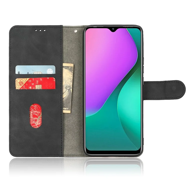 Telefonabdeckung Für Infinix Hot 10 Play, Kollisionsbeständige Hauttouch Feel PU Leder Brieftasche Mit Ständer Feature - Schwarz