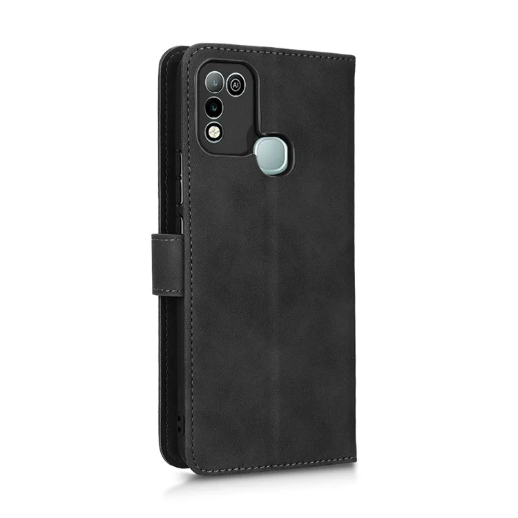 Telefonabdeckung Für Infinix Hot 10 Play, Kollisionsbeständige Hauttouch Feel PU Leder Brieftasche Mit Ständer Feature - Schwarz