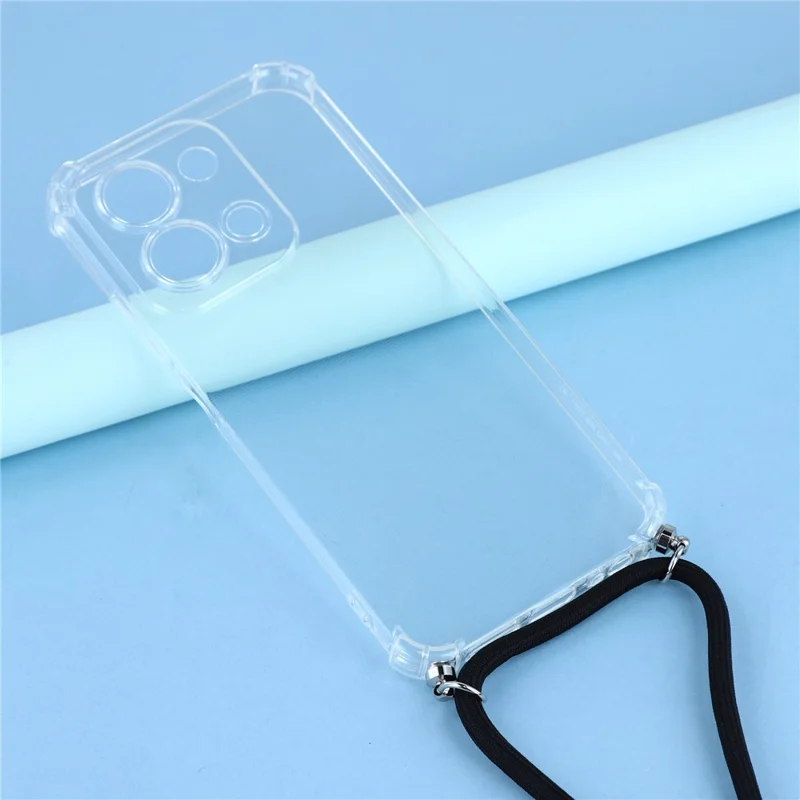 Folia ochronna do Xiaomi Redmi 15C 4G (UE) (173 mm) / 15C 5G (UE) (173 mm) / Poco C85 4G (173 mm) przezroczysta obudowa TPU z wzmocnionymi narożnikami i sznurkiem