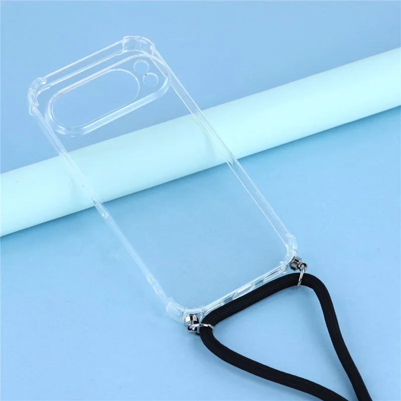 For Google Pixel 10 Pro XL Case Reinforced Corner TPU Clear Phone Cover with Lanyard