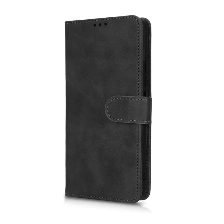 Funda de teléfono para Infinix Note 11 Pro, funda de cartera de piel sintética con sensación de toque de piel y soporte - Negro