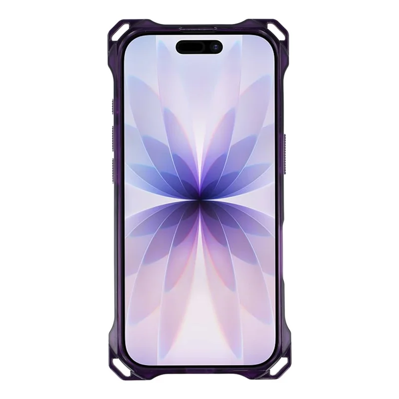 For iPhone 17 Magnetic Case Ring Kickstand TPU + PC Phone Cover with Lanyard - Purple