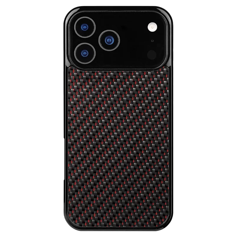 For iPhone 17 Pro Max Case Compatible with MagSafe Twill Texture Aramid Fiber TPU Shockproof Phone Cover - Red