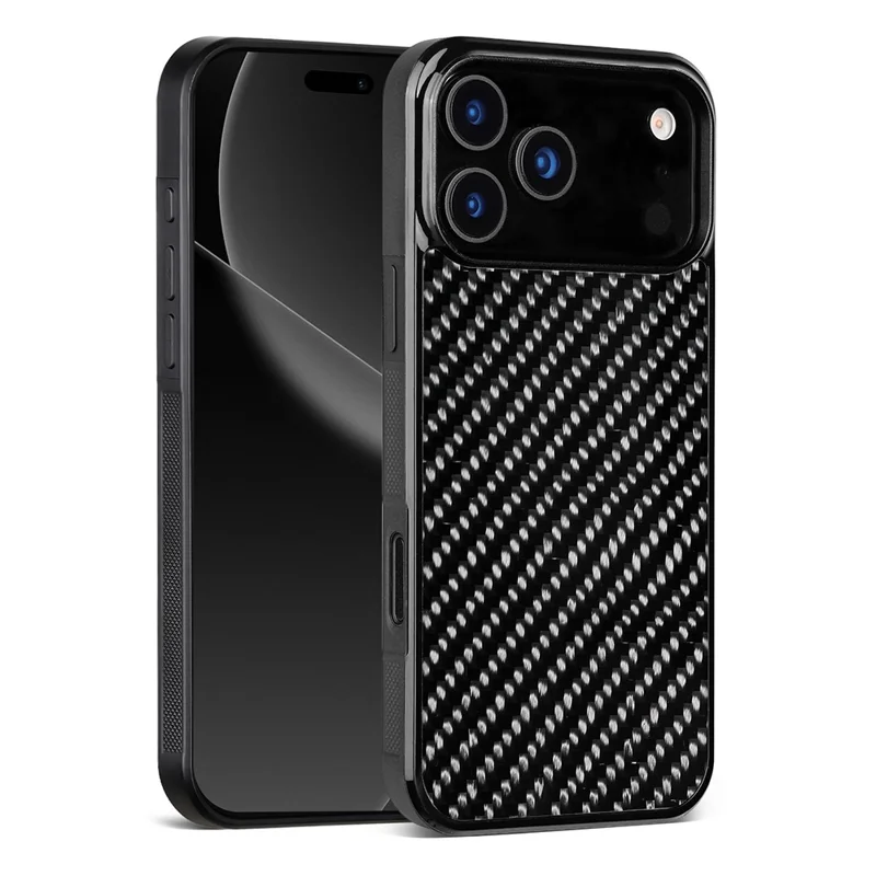 For iPhone 17 Pro Case Compatible with MagSafe Twill Texture Aramid Fiber TPU Shockproof Phone Cover - Black