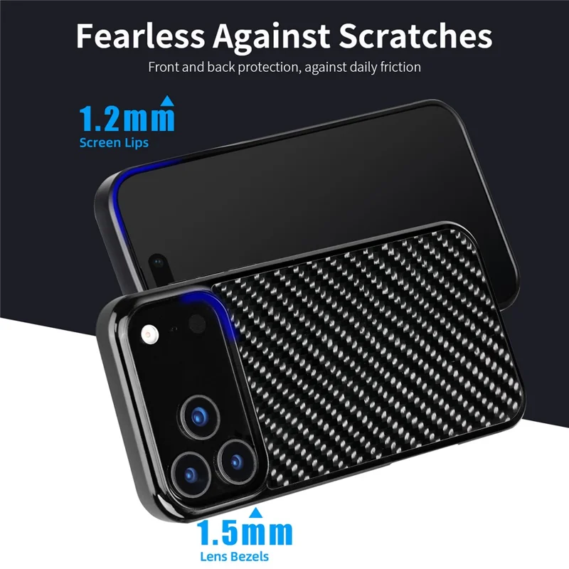 For iPhone 17 Pro Case Compatible with MagSafe Twill Texture Aramid Fiber TPU Shockproof Phone Cover - Black