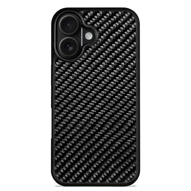 For iPhone 17 Case Compatible with MagSafe Twill Texture Aramid Fiber TPU Shockproof Phone Cover - Black