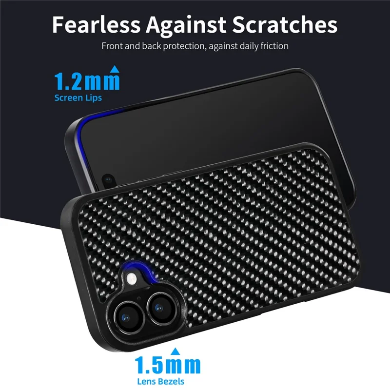 For iPhone 17 Case Compatible with MagSafe Twill Texture Aramid Fiber TPU Shockproof Phone Cover - Black