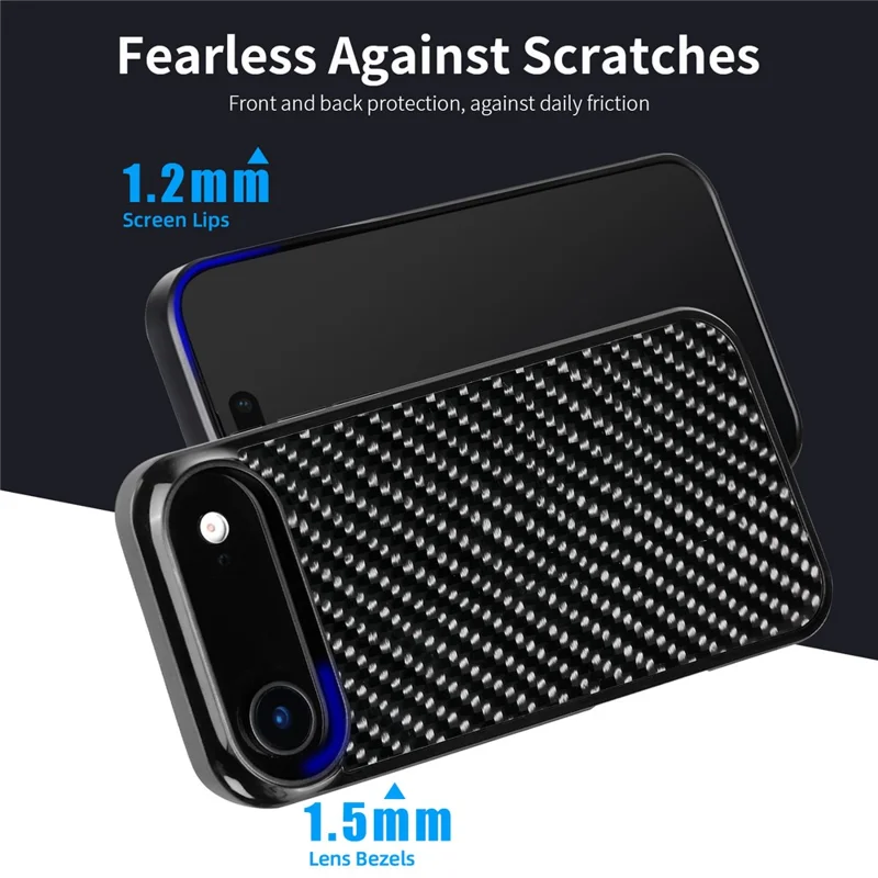 For iPhone Air Case Compatible with MagSafe Twill Texture Aramid Fiber TPU Shockproof Phone Cover - Black