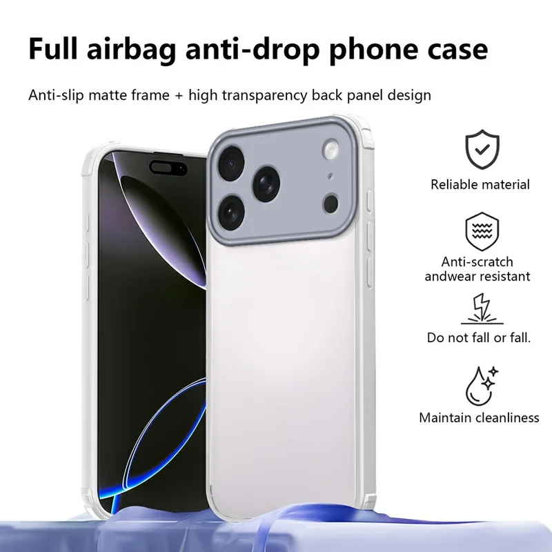 iPhone 17 Pro Hülle mit verstärkten Ecken, stoßfest, TPU + Acryl Handyhülle - Weiß