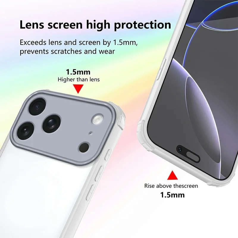 iPhone 17 Pro Hülle mit verstärkten Ecken, stoßfest, TPU + Acryl Handyhülle - Weiß