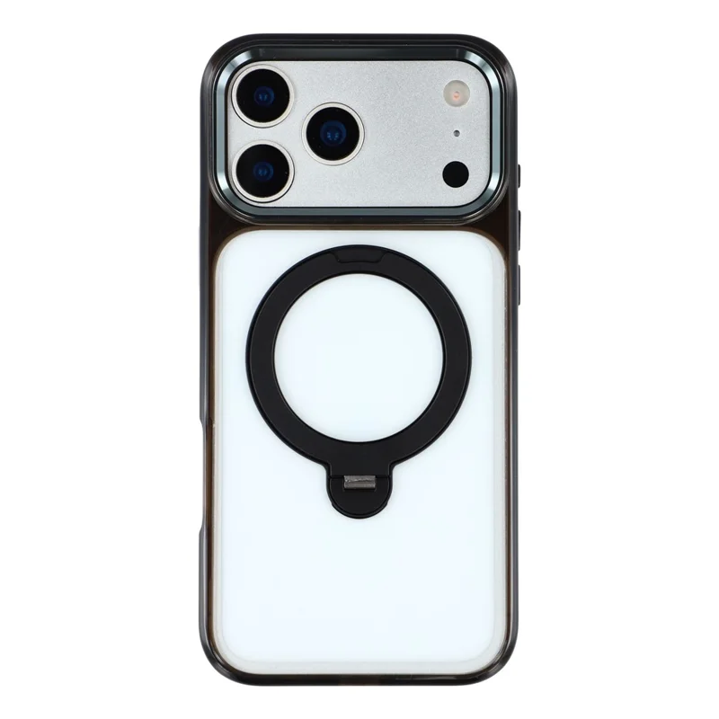 JAUCASE For iPhone 17 Pro Case Rotating Kickstand TPU + PC Clear Phone Back Cover - Transparent Black