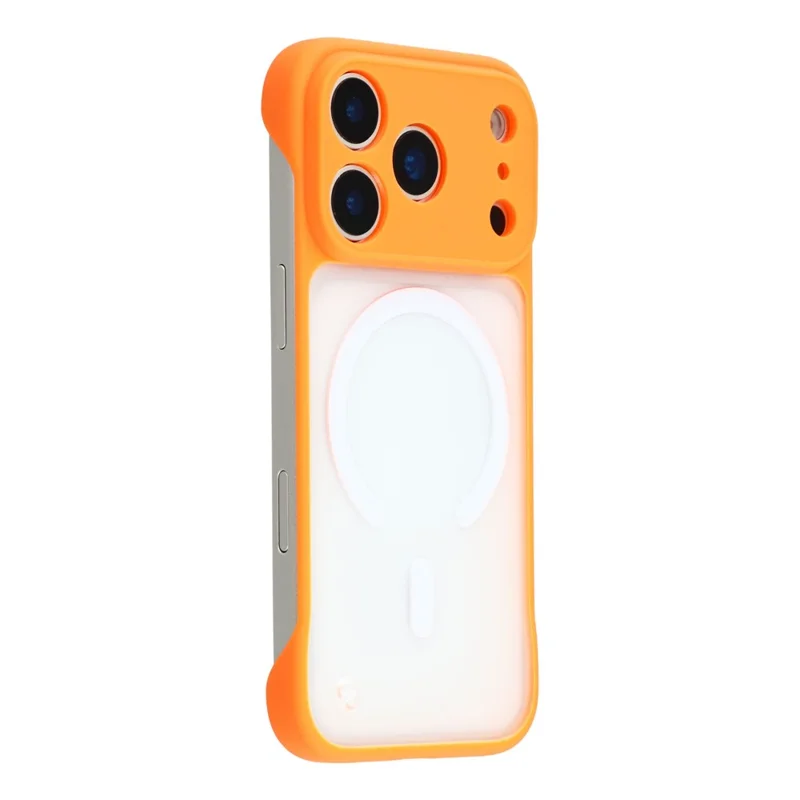 JAUCASE för iPhone 17 Pro Max skal kompatibelt med MagSafe, frostat PC ramfritt telefonhölje - Orange