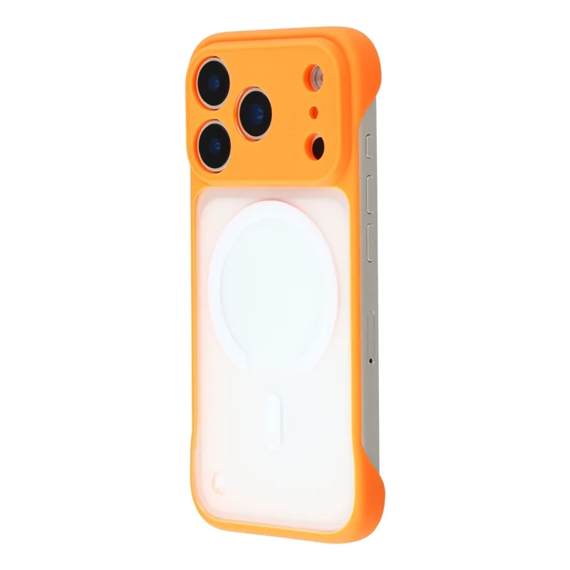 JAUCASE för iPhone 17 Pro Max skal kompatibelt med MagSafe, frostat PC ramfritt telefonhölje - Orange