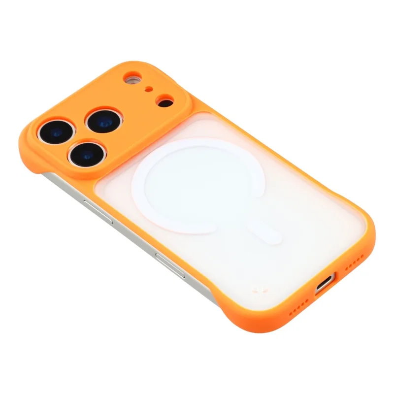JAUCASE för iPhone 17 Pro Max skal kompatibelt med MagSafe, frostat PC ramfritt telefonhölje - Orange
