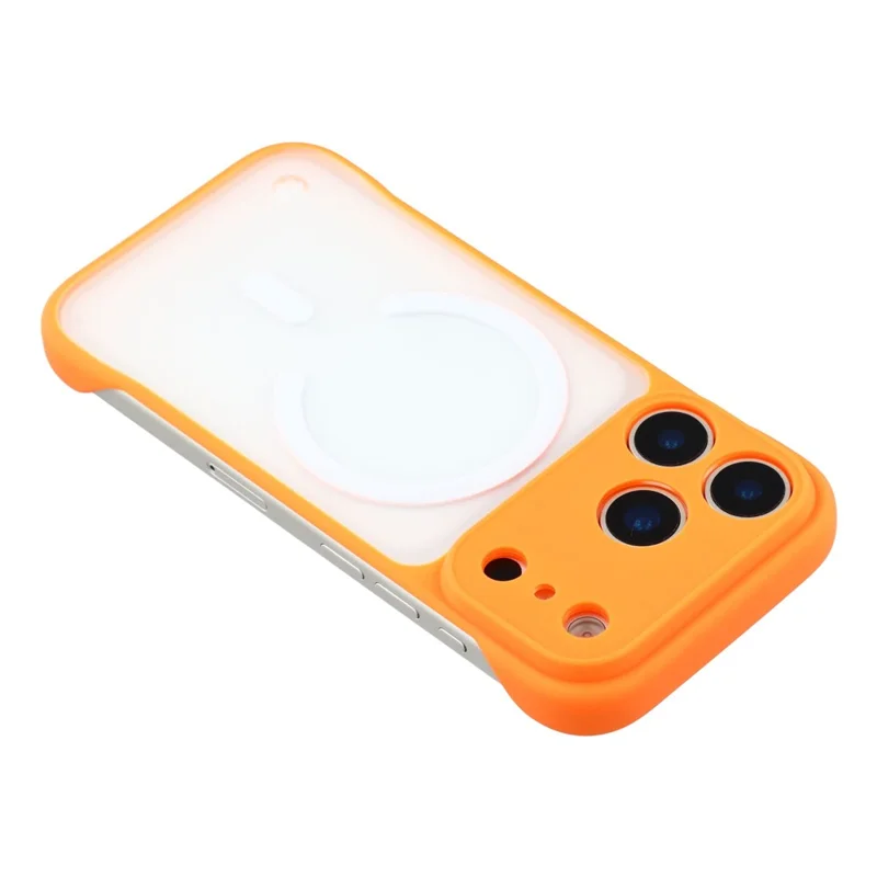 JAUCASE för iPhone 17 Pro Max skal kompatibelt med MagSafe, frostat PC ramfritt telefonhölje - Orange