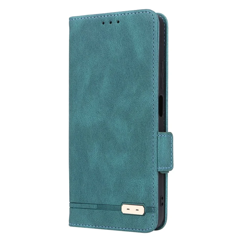 For Realme C33 2023 4G / C33 4G PU Leather Wallet Case Hardware Decor Magnetic Closure Stand Shockproof Phone Cover - Blue