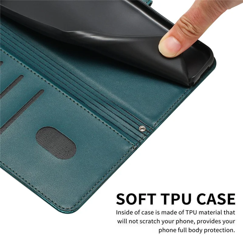 For Sony Xperia 10 VII Wallet Case Cats Imprint Leather Phone Cover with Strap - Dark Green