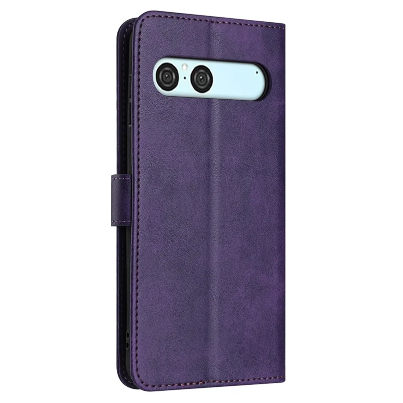 For Sony Xperia 10 VII Case Flip Stand Calf Texture PU Leather Wallet Phone Cover with Strap - Purple