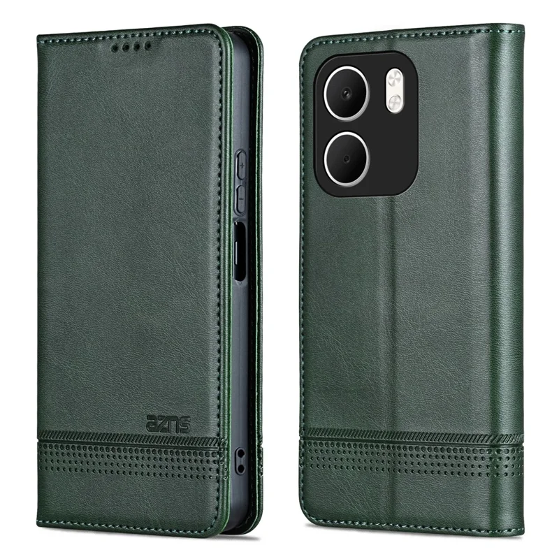 AZNS For Oppo A5x 4G / 5G Case Cowhide Texture PU Leather Wallet Phone Cover - Green