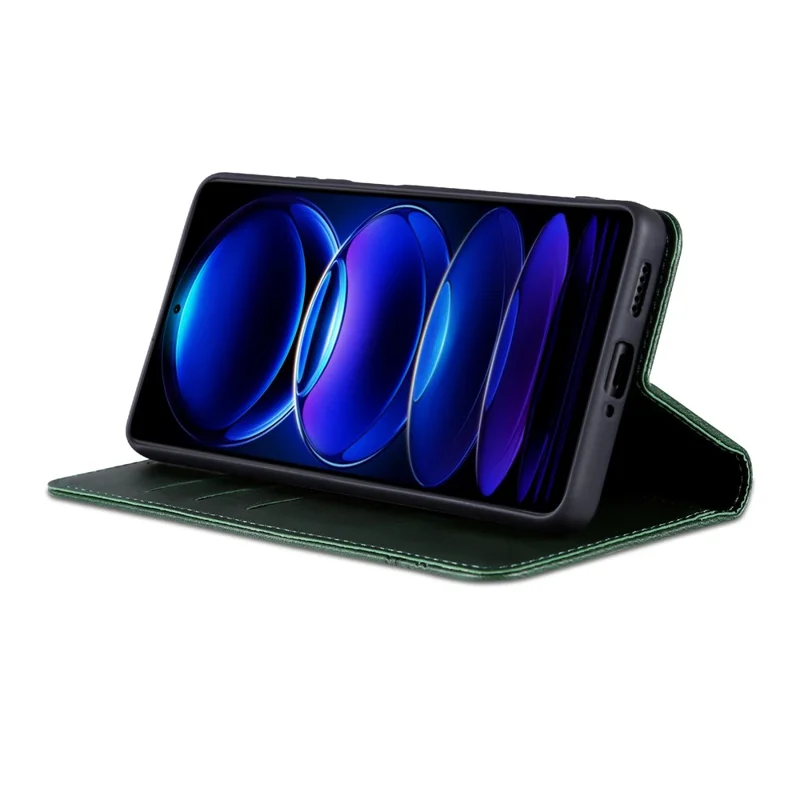 AZNS For Oppo A5x 4G / 5G Case Cowhide Texture PU Leather Wallet Phone Cover - Green