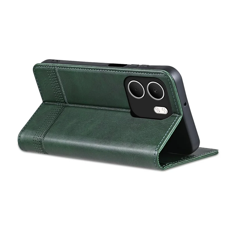 AZNS For Oppo A5x 4G / 5G Case Cowhide Texture PU Leather Wallet Phone Cover - Green