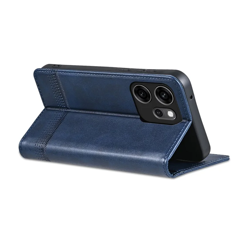 AZNS For Oppo Reno14 F 5G Case Cowhide Texture PU Leather Wallet Phone Cover - Blue