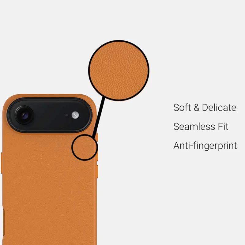 KZDOO til iPhone Air Case kompatibel med MagSafe PU + PC stødfast telefonbeskyttelse - Orange