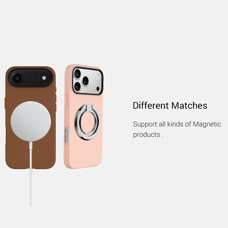 KZDOO til iPhone Air Case kompatibel med MagSafe PU + PC stødfast telefonbeskyttelse - Orange