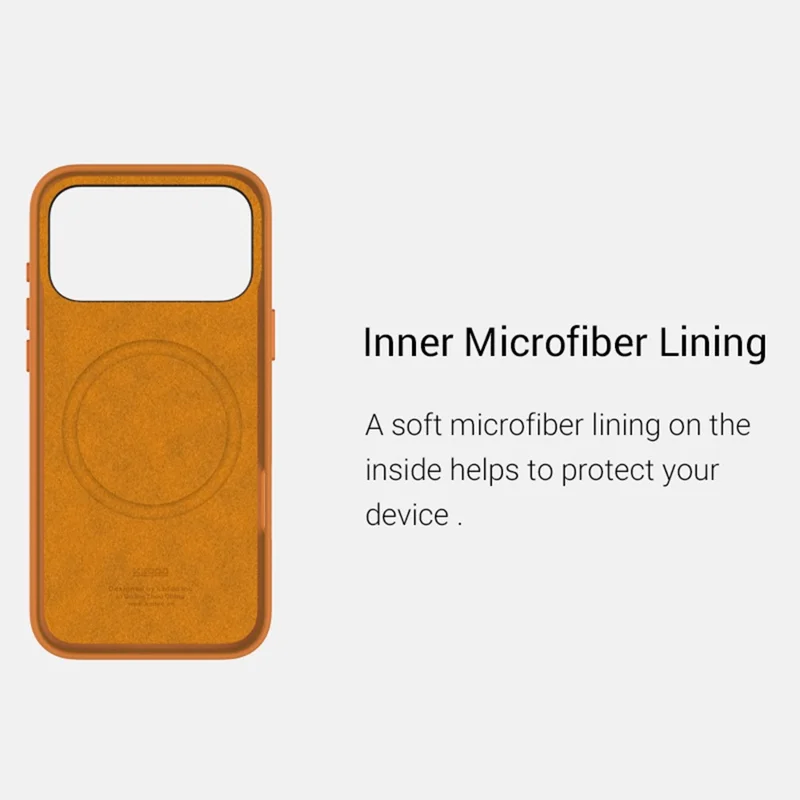 KZDOO For iPhone 17 Pro Max Case Compatible with MagSafe PU + PC Shockproof Phone Cover - Orange