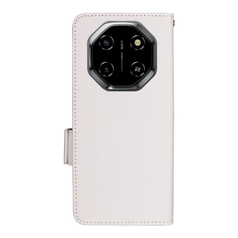 Obudowa do Blackview Shark 6 / Oscal Tiger 8 z portfelową skórzę z fakturą litchi i paskiem na nadgarstek – Biały