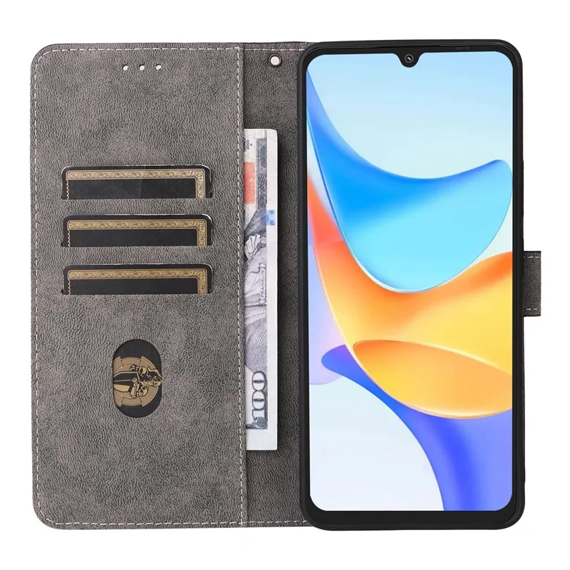 For Blackview Shark 6  /  Oscal Tiger 8 Case Wallet RFID Blocking PU Leather Phone Cover Stand with Strap - Black