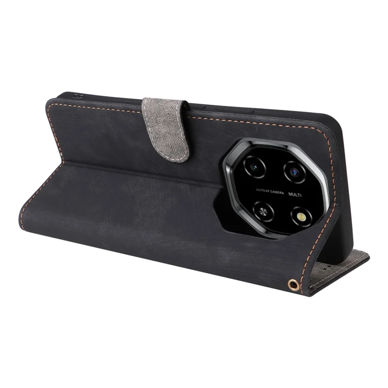 For Blackview Shark 6  /  Oscal Tiger 8 Case Wallet RFID Blocking PU Leather Phone Cover Stand with Strap - Black