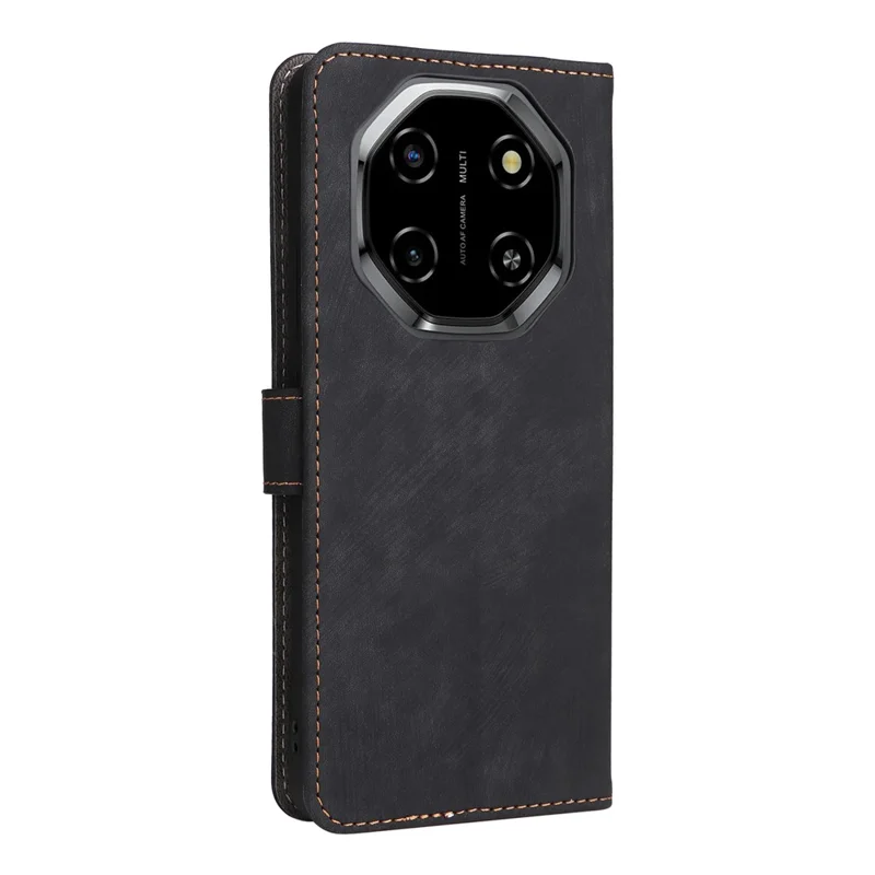 For Blackview Shark 6  /  Oscal Tiger 8 Case Wallet RFID Blocking PU Leather Phone Cover Stand with Strap - Black