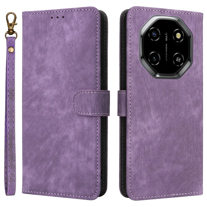 For Blackview Shark 6  /  Oscal Tiger 8 Case Wallet RFID Blocking PU Leather Phone Cover Stand with Strap - Purple