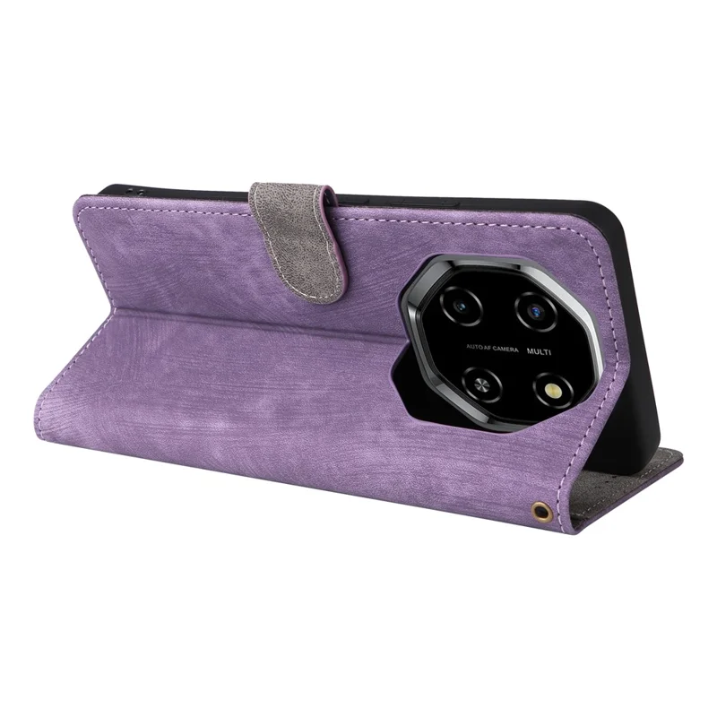 For Blackview Shark 6  /  Oscal Tiger 8 Case Wallet RFID Blocking PU Leather Phone Cover Stand with Strap - Purple