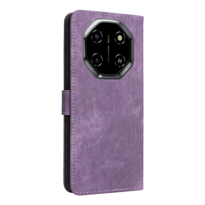 For Blackview Shark 6  /  Oscal Tiger 8 Case Wallet RFID Blocking PU Leather Phone Cover Stand with Strap - Purple