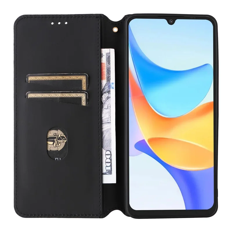 For Blackview Shark 6  /  Oscal Tiger 8 Case Wallet Rhombus Imprinted Leather Phone Cover - Red