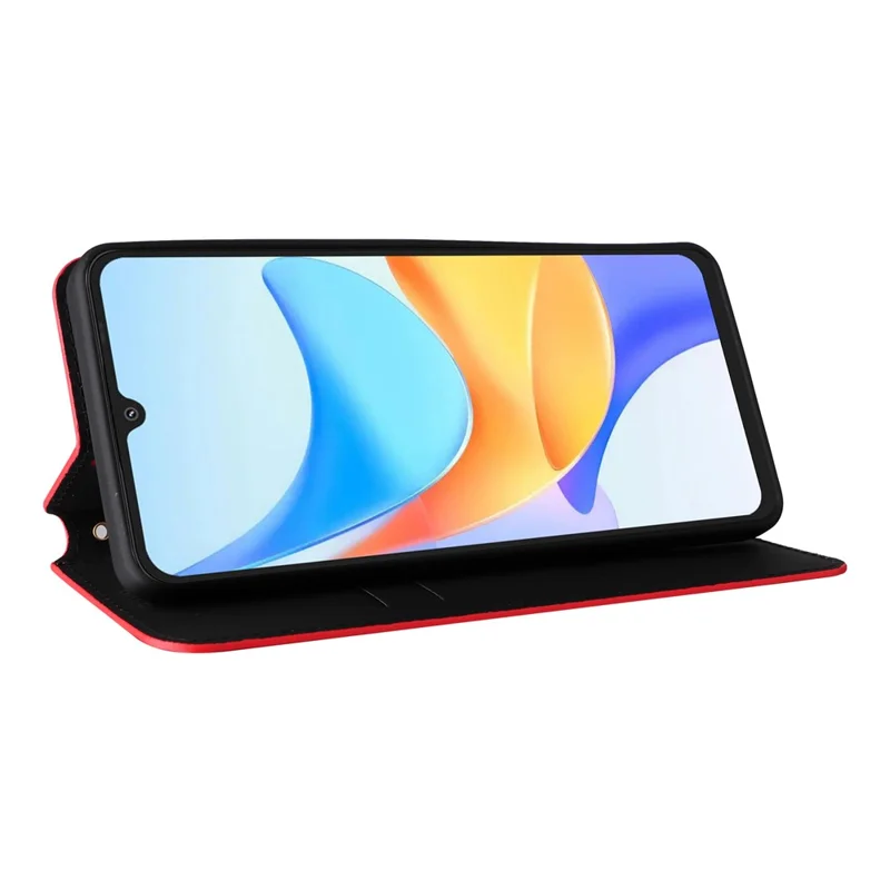 For Blackview Shark 6  /  Oscal Tiger 8 Case Wallet Rhombus Imprinted Leather Phone Cover - Red