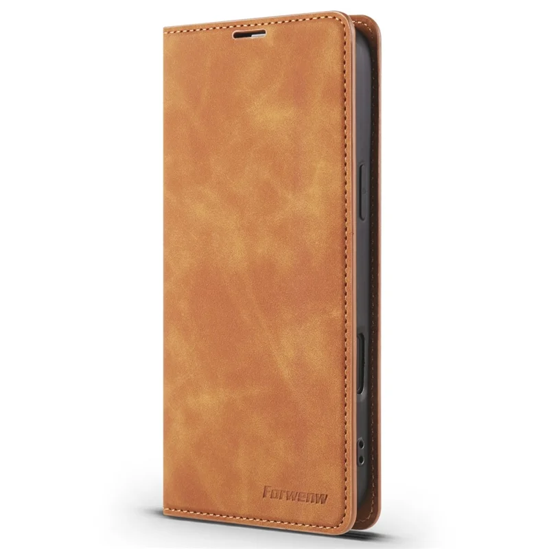 FORWENW For iPhone 17 Pro Max Wallet Case Magnetic Absorption Leather Flip Phone Cover with Stand - Brown